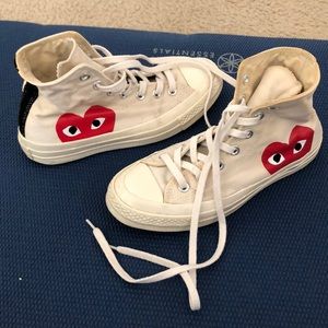 CDG White Converse Chuck Taylor - Size 6